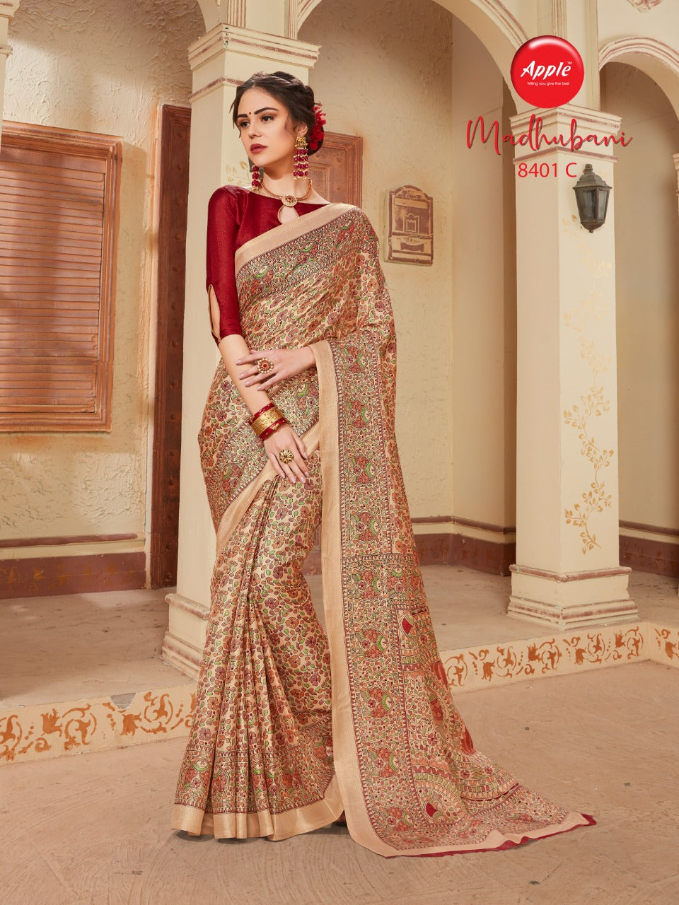 Madhubani Vol-4 Khadi Print Saree Anant Tex Exports Private Limited