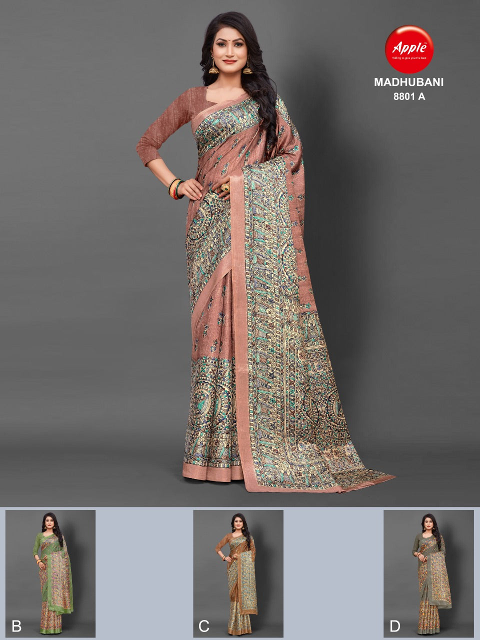 Madhubani Vol-4 Khadi Print Saree Anant Tex Exports Private Limited