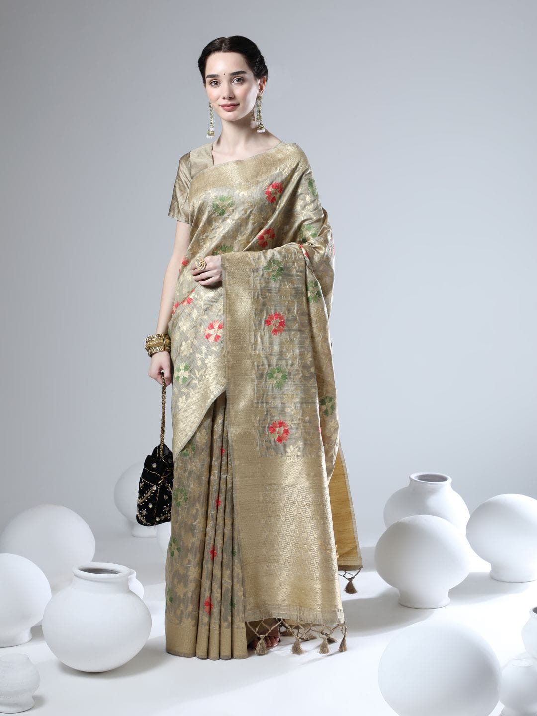 Tussar Silk Jamdani Weaving Saree Anant Tex Exports Private Limited