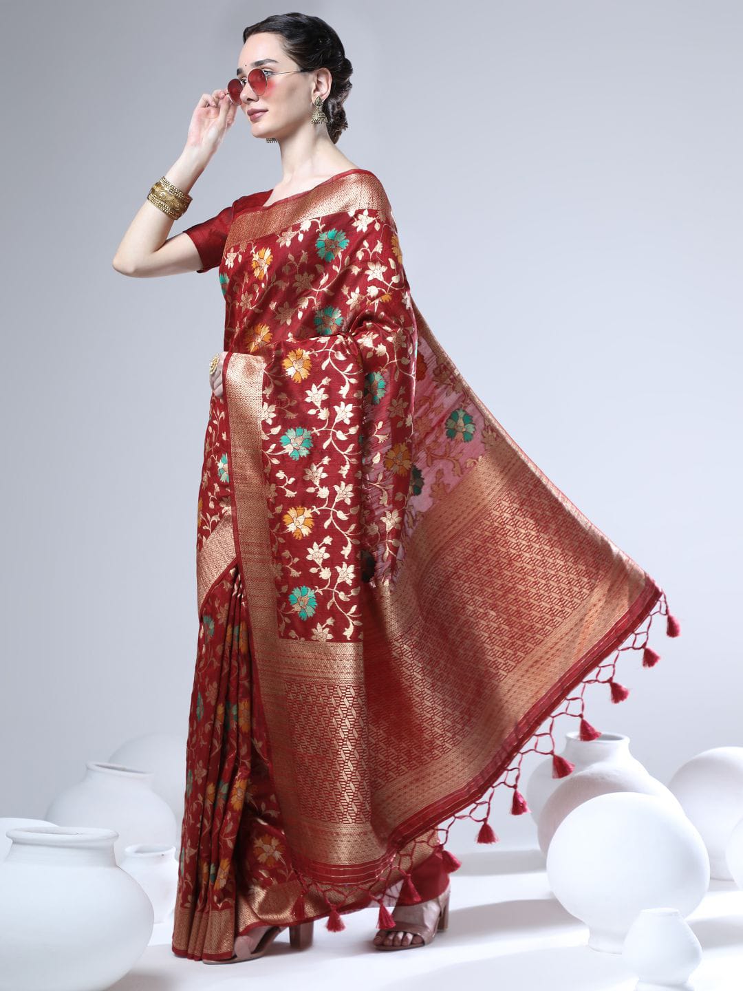Tussar Silk Jamdani Weaving Saree Anant Tex Exports Private Limited