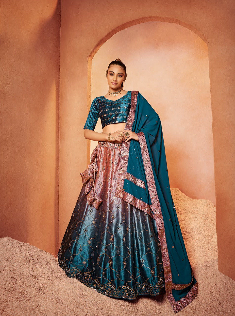 BRIDESMAID VOL. 29 DESIGNER VELVET LEHENGA SERIES 2281 TO 2285 Anant Tex Exports Private Limited