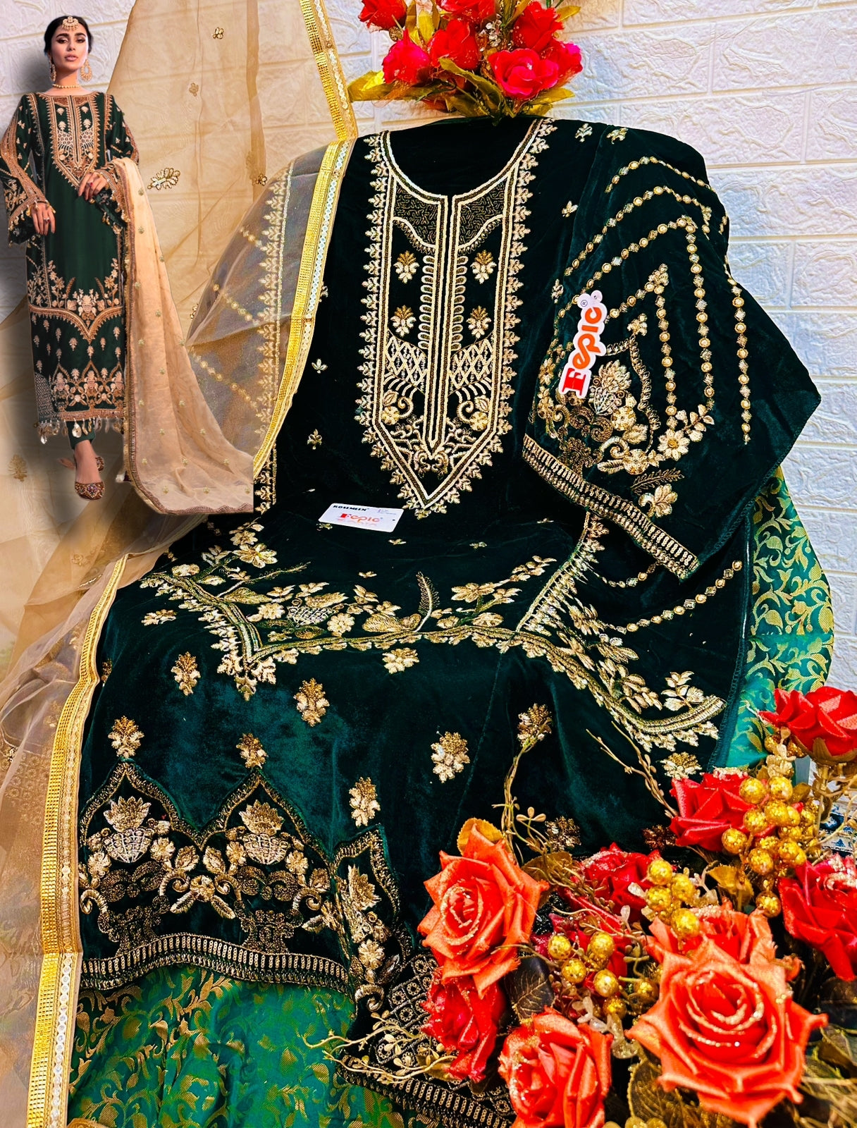FEPIC ROSEMEEN D-5244 VELVET SUIT Anant Tex Exports Private Limited