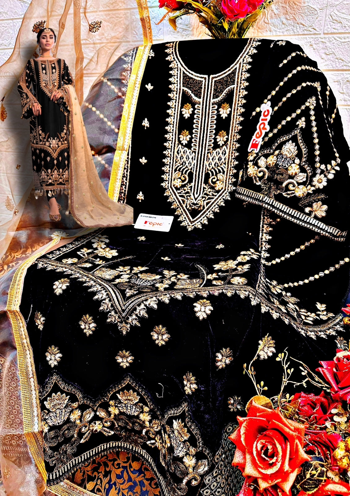 FEPIC ROSEMEEN D-5244 VELVET SUIT Anant Tex Exports Private Limited