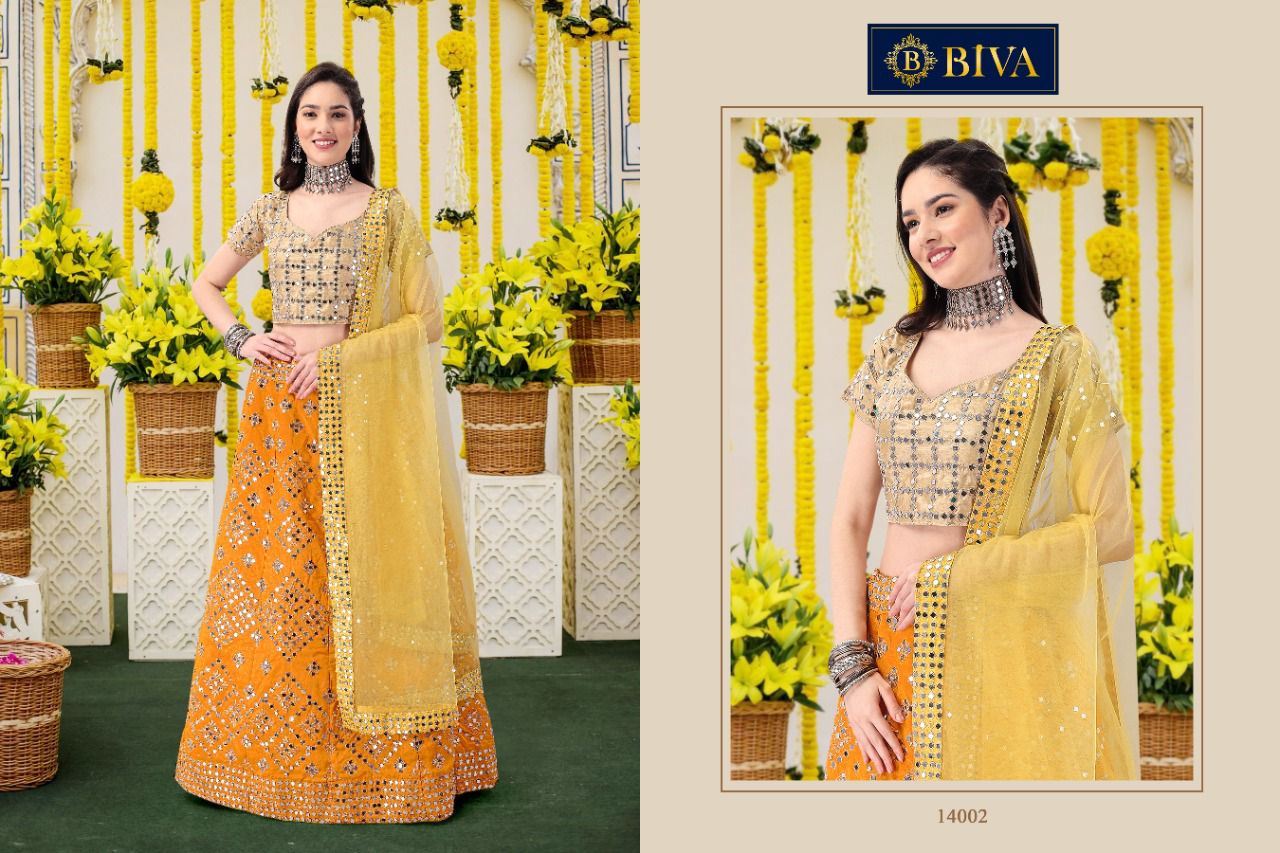 BIVA-MONALISAA VOL-4 14001 To 14004 SERIES LEHENGA Anant Tex Exports Private Limited