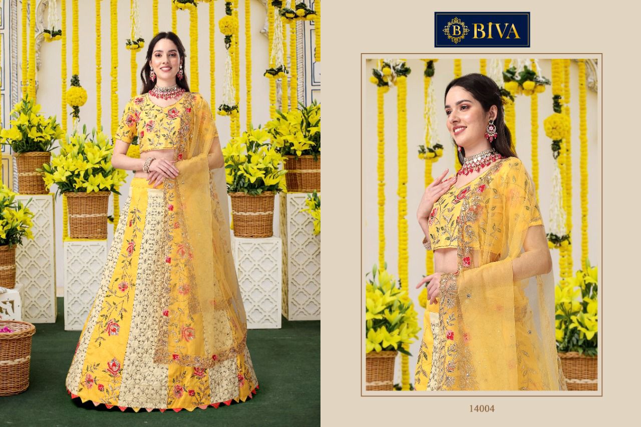 BIVA-MONALISAA VOL-4 14001 To 14004 SERIES LEHENGA Anant Tex Exports Private Limited