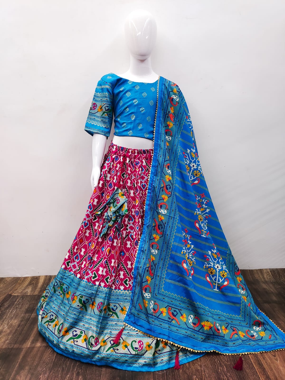 Designer Kids Zari Foil-Work Patoda Silk Lahenga Choli Anant Tex Exports Private Limited