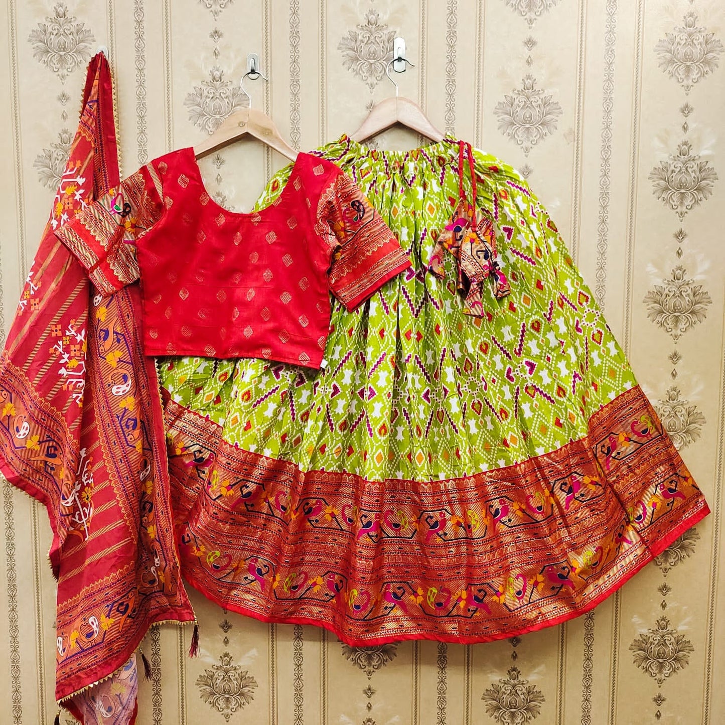 Designer Kids Zari Foil-Work Patoda Silk Lahenga Choli Anant Tex Exports Private Limited