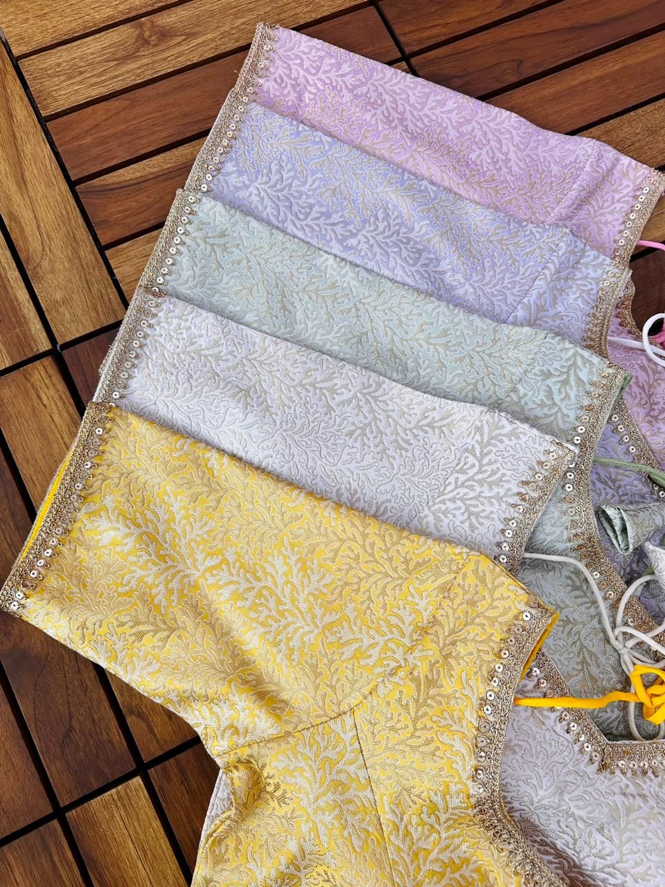 Beautiful Golden and Silver Banarasi Silk Blouse Anant Tex Exports Private Limited