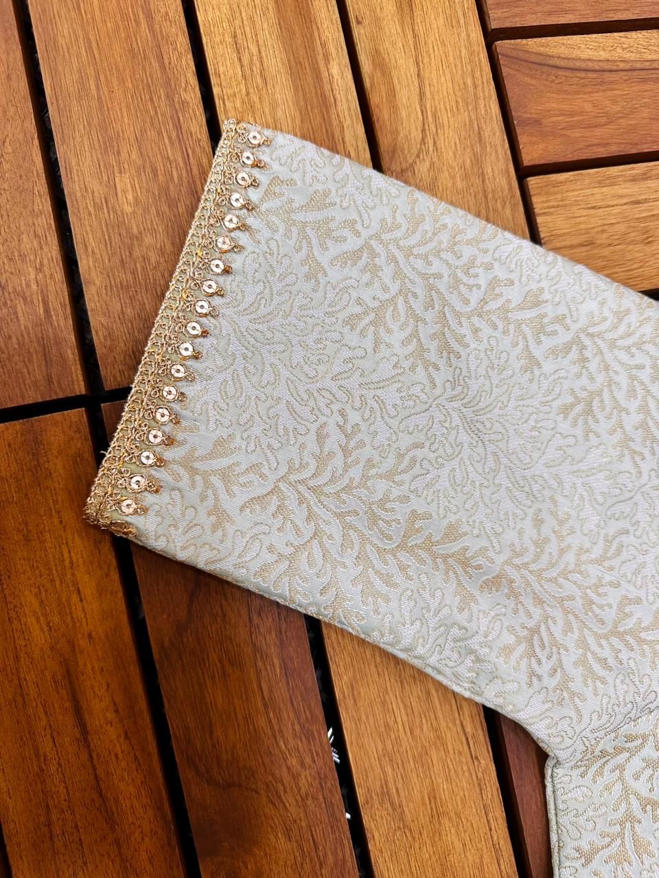 Beautiful Golden and Silver Banarasi Silk Blouse Anant Tex Exports Private Limited