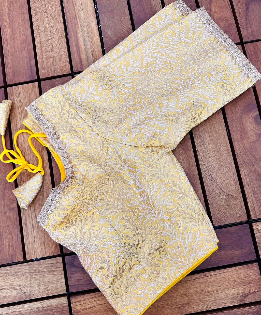 Beautiful Golden and Silver Banarasi Silk Blouse Anant Tex Exports Private Limited