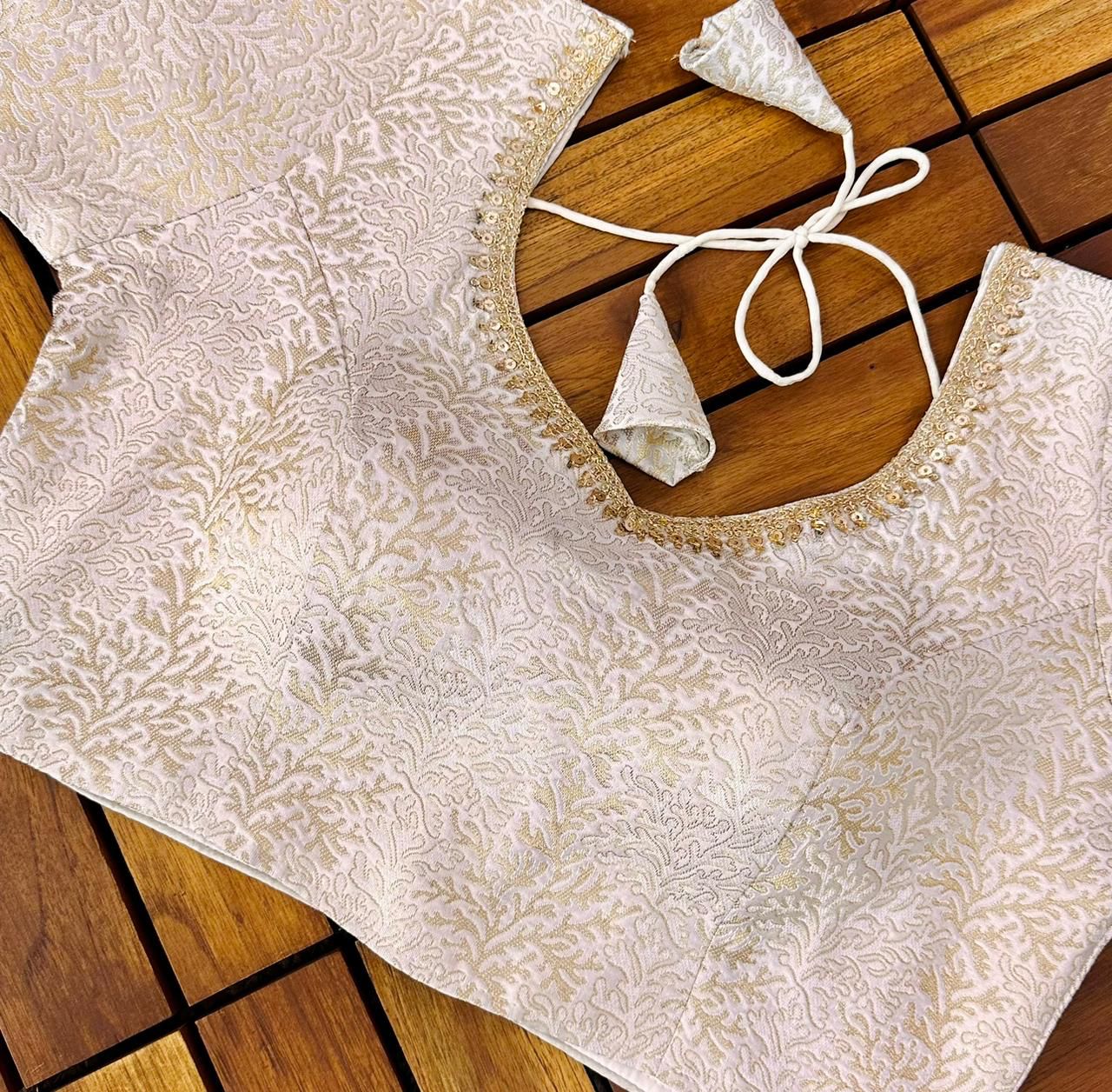Beautiful Golden and Silver Banarasi Silk Blouse Anant Tex Exports Private Limited