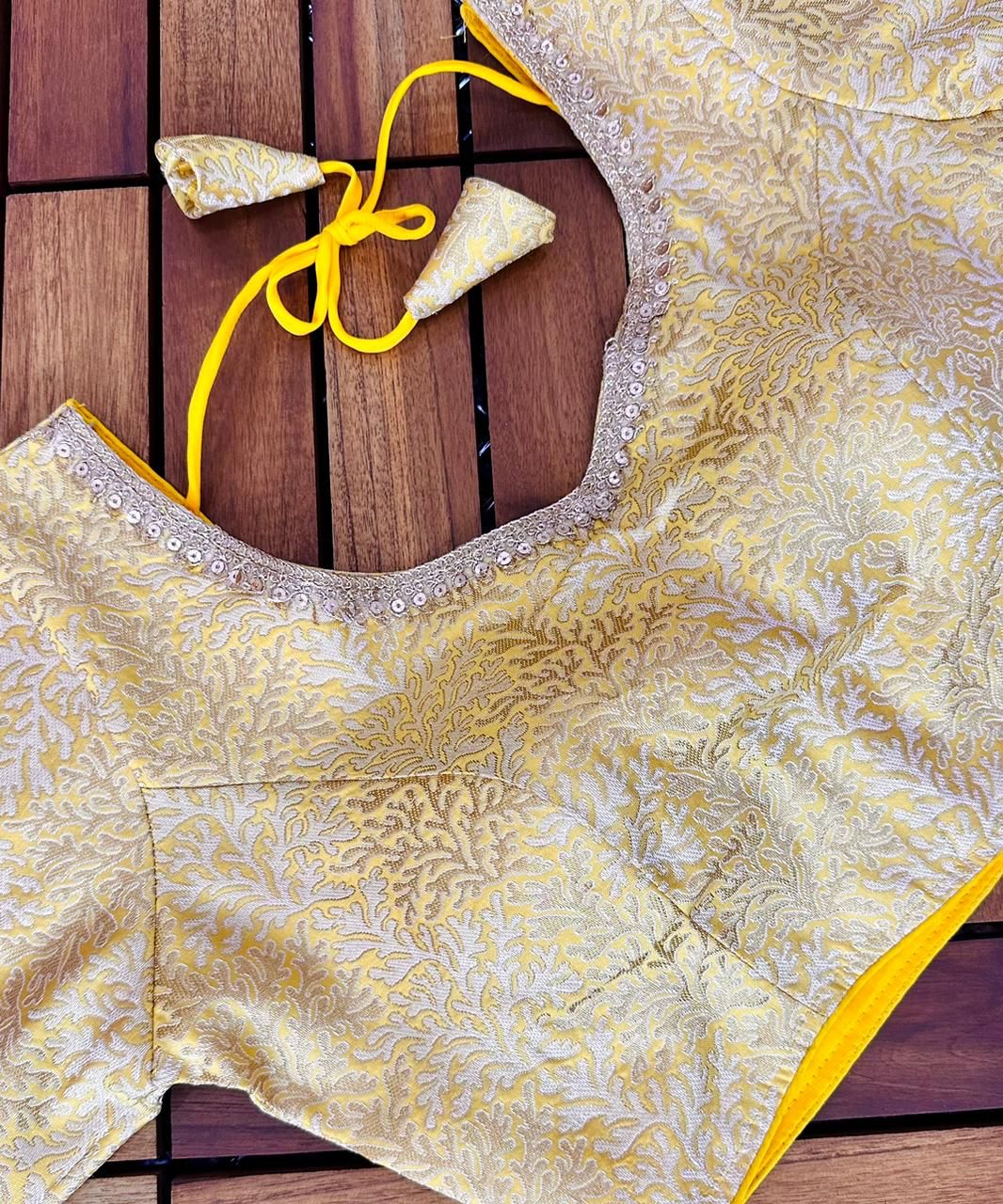 Beautiful Golden and Silver Banarasi Silk Blouse Anant Tex Exports Private Limited