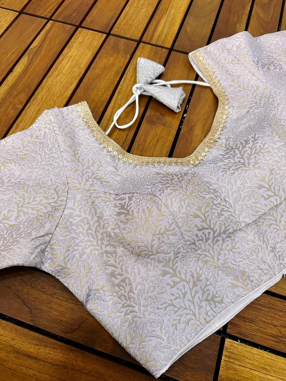 Beautiful Golden and Silver Banarasi Silk Blouse Anant Tex Exports Private Limited