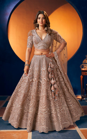 Exquisite Designer Wedding Lehenga: Elegance Redefined in Net Fabric