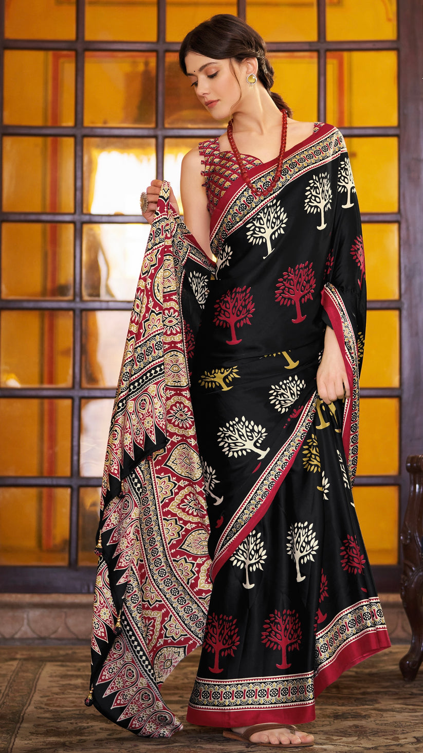 Ajrakh Print Saree