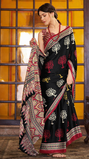 Ajrakh Print Saree