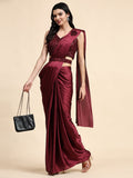 Red Colour One Minute Ready To Wear Saree