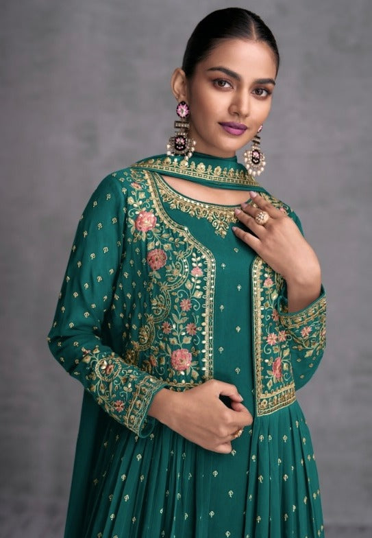 Zohana Gulkayra Georgette Jacket Style Party Wear Suit D.No. 7410-C