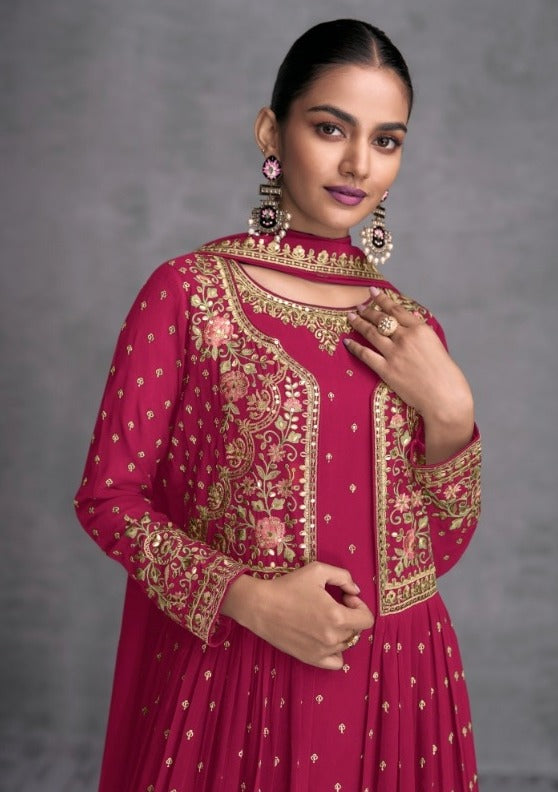 Zohana Gulkayra Georgette Jacket Style Party Wear Suit D.No. 7410-D