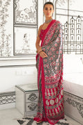 Ajrakh Print Japan Crape Saree