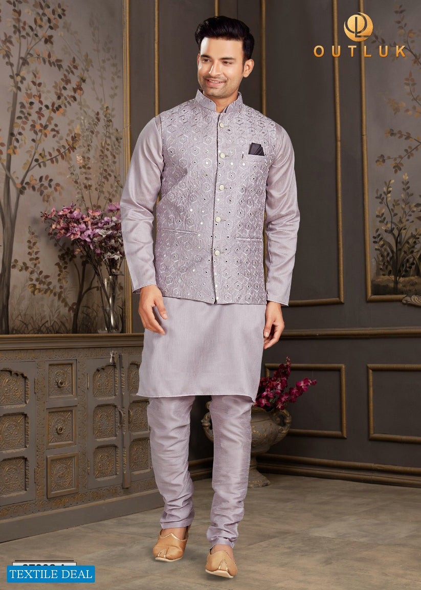 Beautiful Festival Designer Men s Kurta Pyjama with Koti