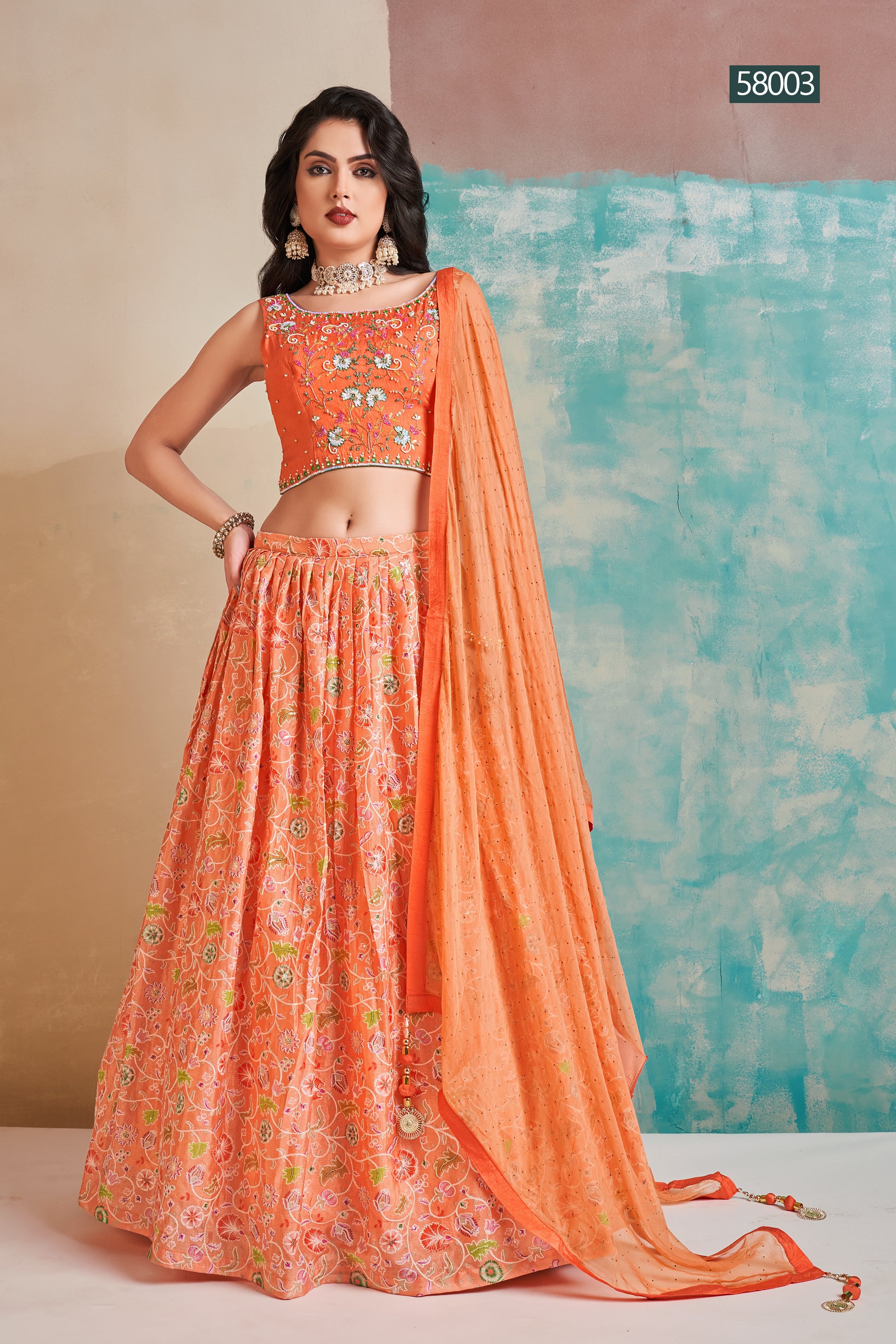 Floral Vol 6 Designer Occasion Wear Lehenga D.No 58003 - Anant Tex Exports Private Limited