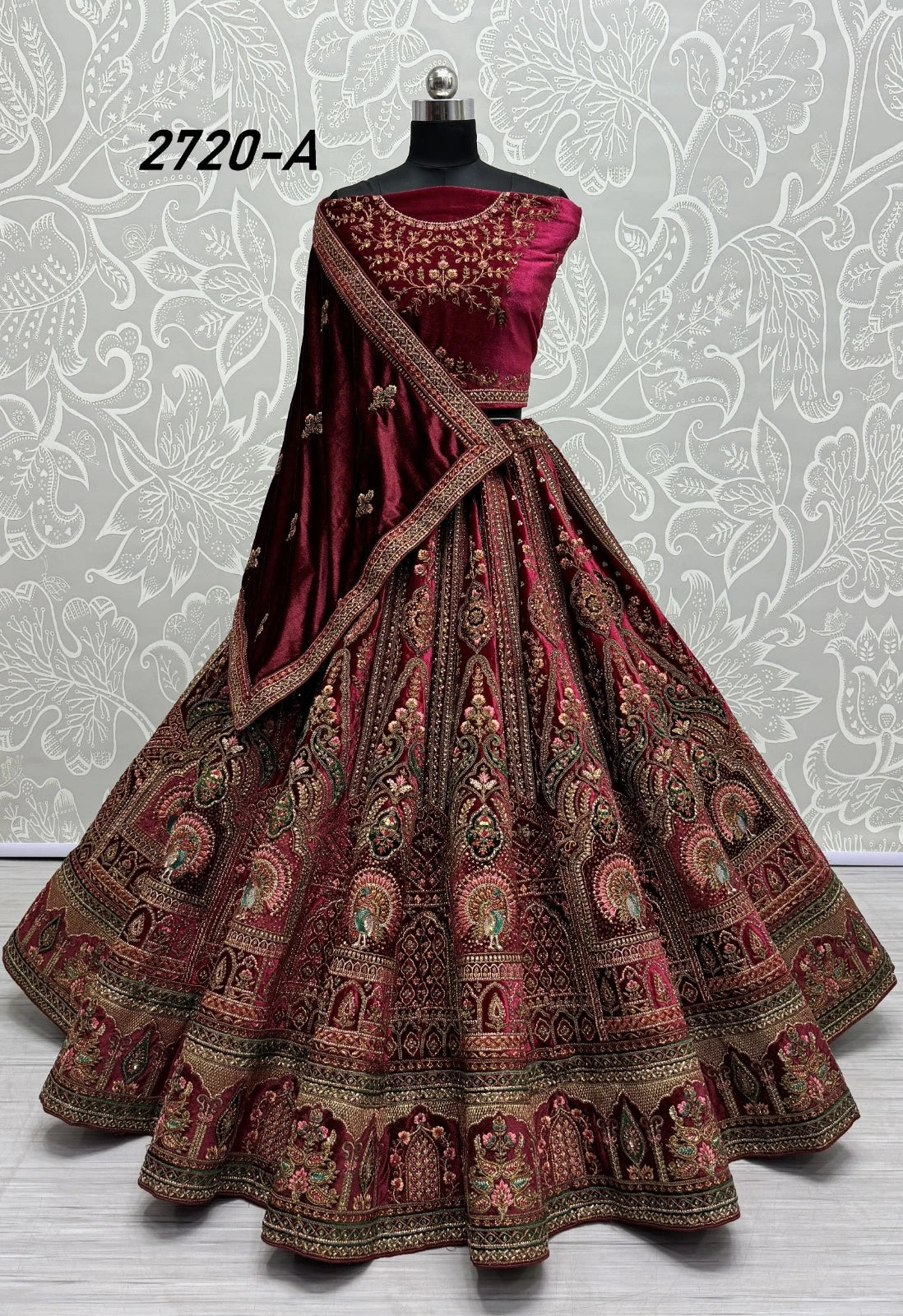 Heavy Velvet Bridal Wedding Lehenga Choli