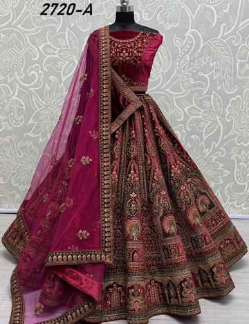 Heavy Velvet Bridal Wedding Lehenga Choli