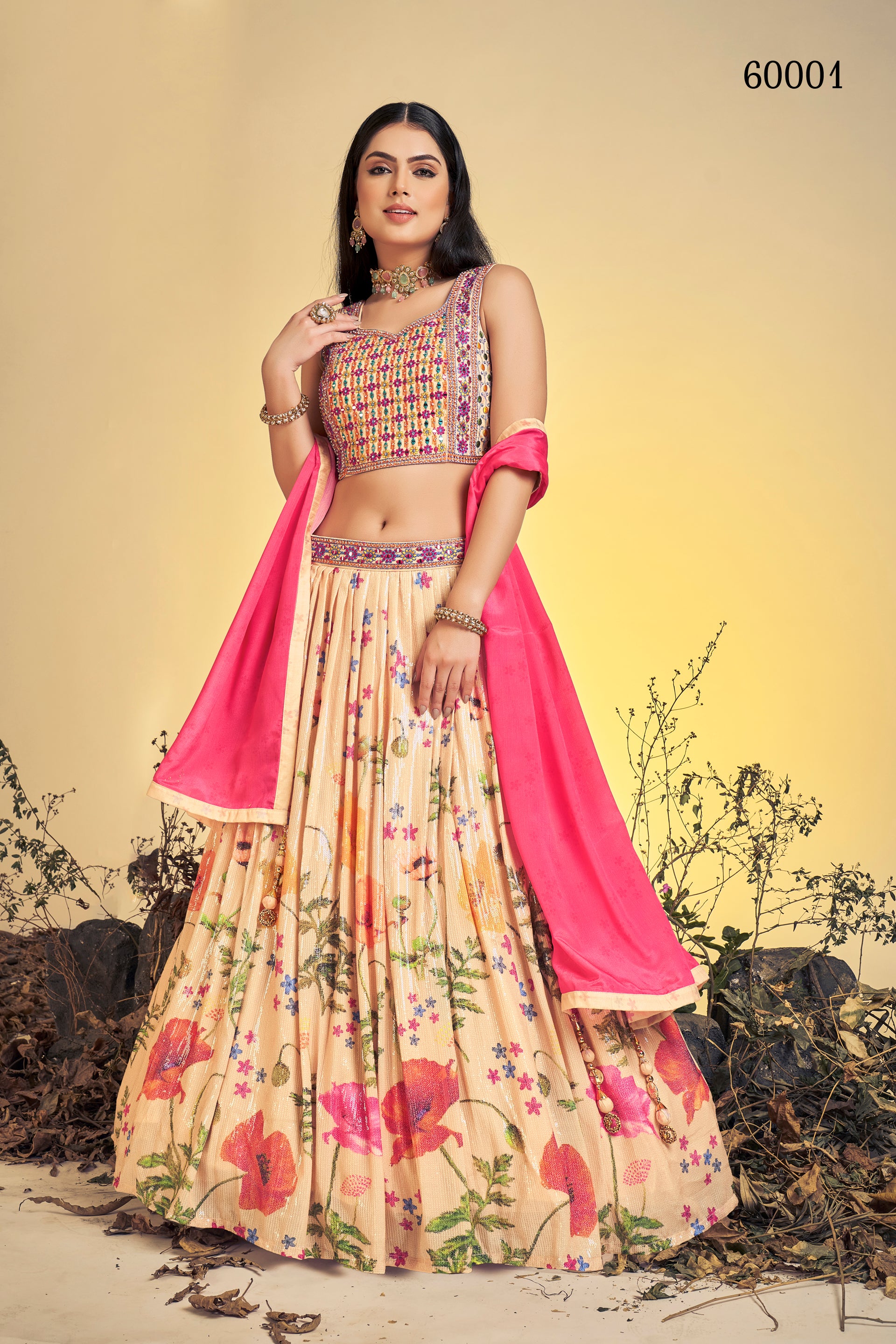 Floral Vol 7 Designer Occasion Wear Lehenga D.No 60001 - Anant Tex Exports Private Limited