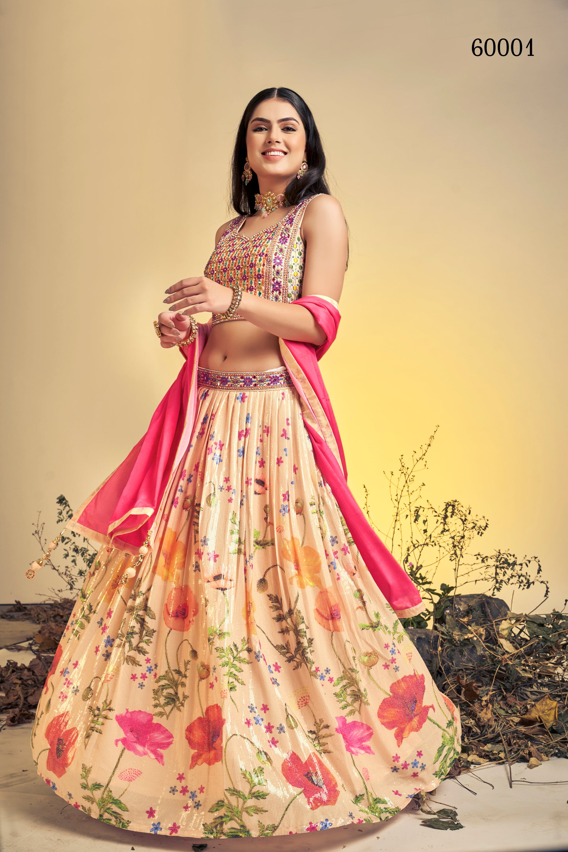 Floral Vol 7 Designer Occasion Wear Lehenga D.No 60001 - Anant Tex Exports Private Limited