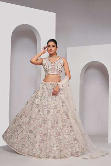 White Lehenga