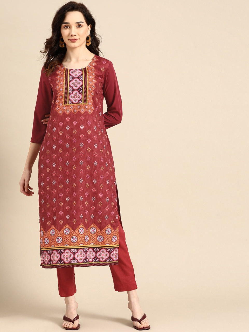 NAINA FESTIVE WEAR POLY CHANDERI KURTI