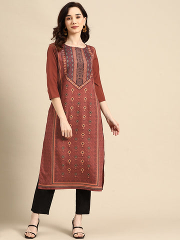 NAINA FESTIVE WEAR POLY CHANDERI KURTI