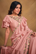 Pink Crepe Georgette Silk