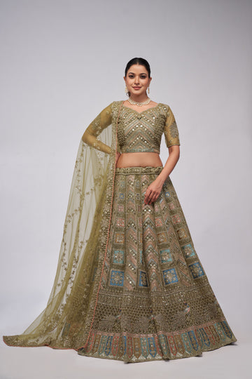 Elegant Green Bridal Lehenga Set