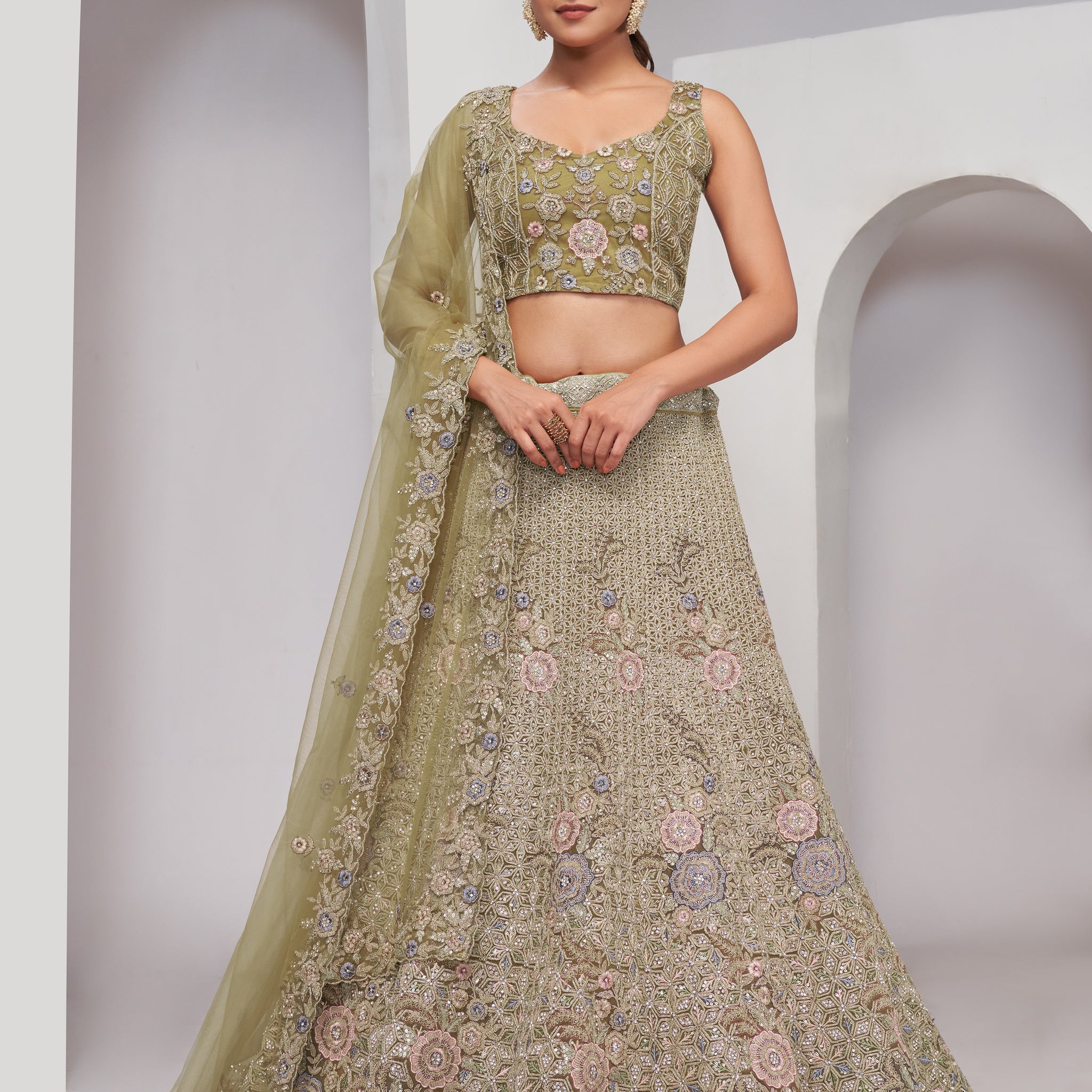 Green Designer Lehenga