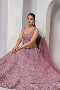 Mauve Bridal Lehenga with Zari Embroidery & Sequin Work