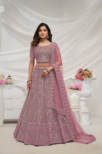 Mauve Paisley Patterned Lehenga Ensemble