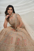 Elegant Golden Paisley Floral Lehenga Ensemble