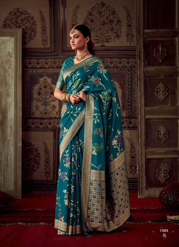 Party Wear Designer Sunehari Roopkala Banarasi Crepe Georgette Saree