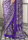 Ajrakh Print Japan Crape Saree