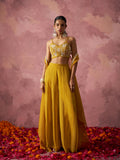 Mustard Yellow Georgette Sharara Set