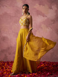 Mustard Yellow Georgette Sharara Set