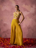 Mustard Yellow Georgette Sharara Set