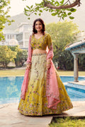 Yellow Floral Designer Bridal Lehenga with Intricate Embellishments