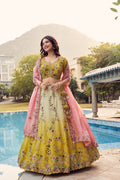 Yellow Floral Designer Bridal Lehenga with Intricate Embellishments