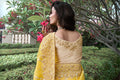 Bright Yellow Pure Tissue Silk Saree with Zari and Embroidery