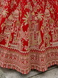 Red Bridal Lehenga with Intricate Embroidery