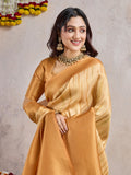 Mustard Banarasi Silk Saree with Zari Brocade Blouse