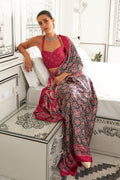 Ajrakh Print Japan Crape Saree